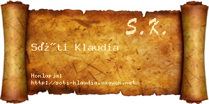Sóti Klaudia névjegykártya